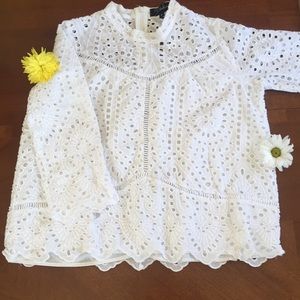 RD & Koko White Eyelet Blouse